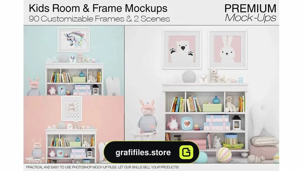 موکاپ اتاق کودک Kids Room & Frames Pack