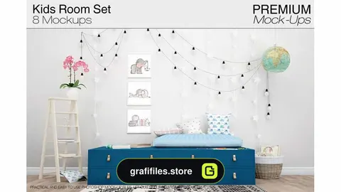موکاپ اتاق کودک Kids Room Mockup Pack