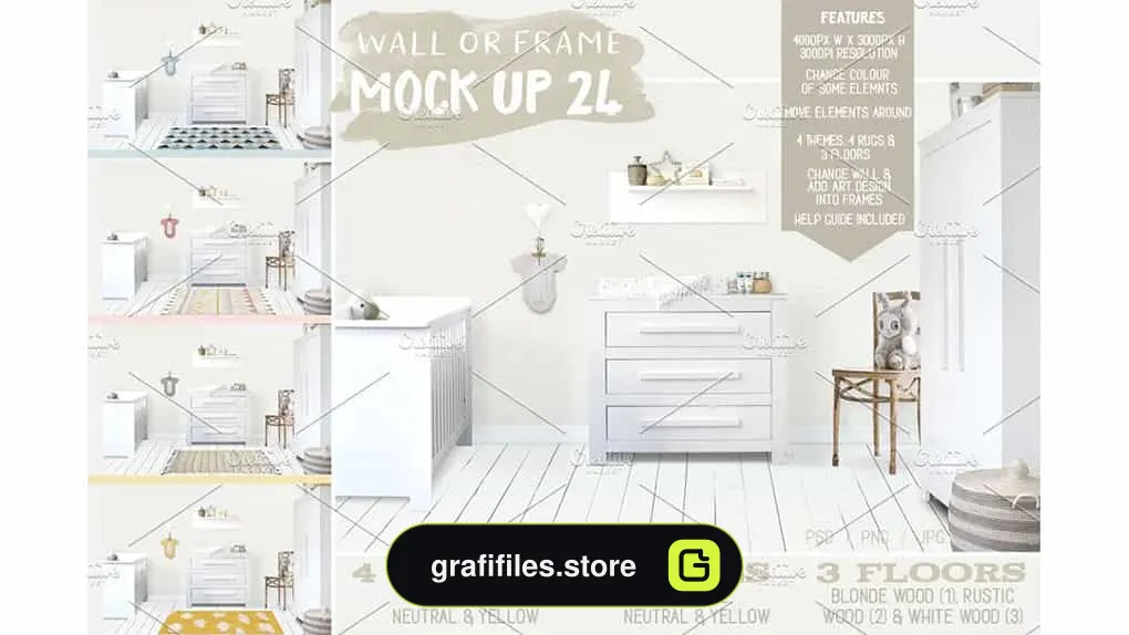 موکاپ اتاق کودک Kids Room Wall/Frame Mock Up 24