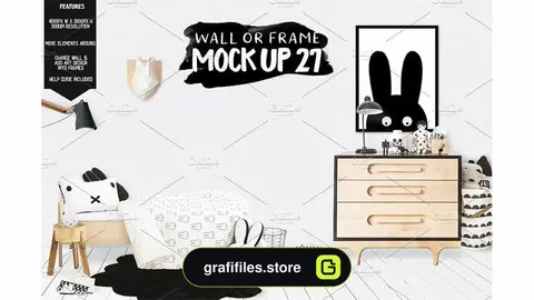 موکاپ اتاق کودک Kids Room Wall/Frame Mock Up 27