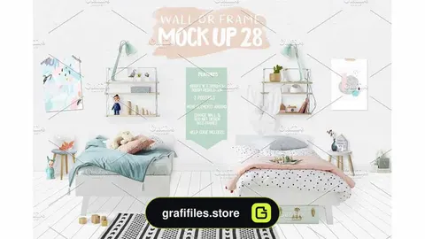 موکاپ اتاق کودک Kids Room Wall/Frame Mock Up 28