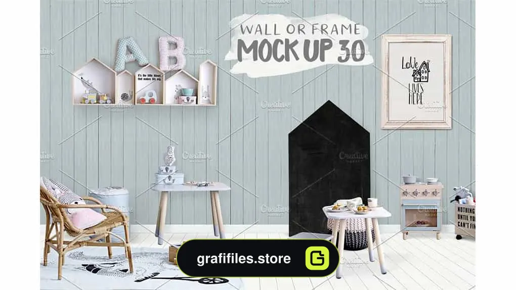 موکاپ اتاق کودک Kids Room Wall/Frame Mock Up 30