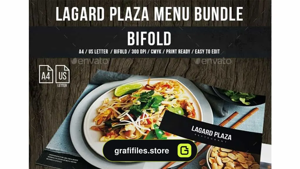 فایل لایه باز منو غذا Lagard Plaza Food Menu Bundle