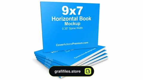 موکاپ کتاب Landscape Softcover Book Mockup