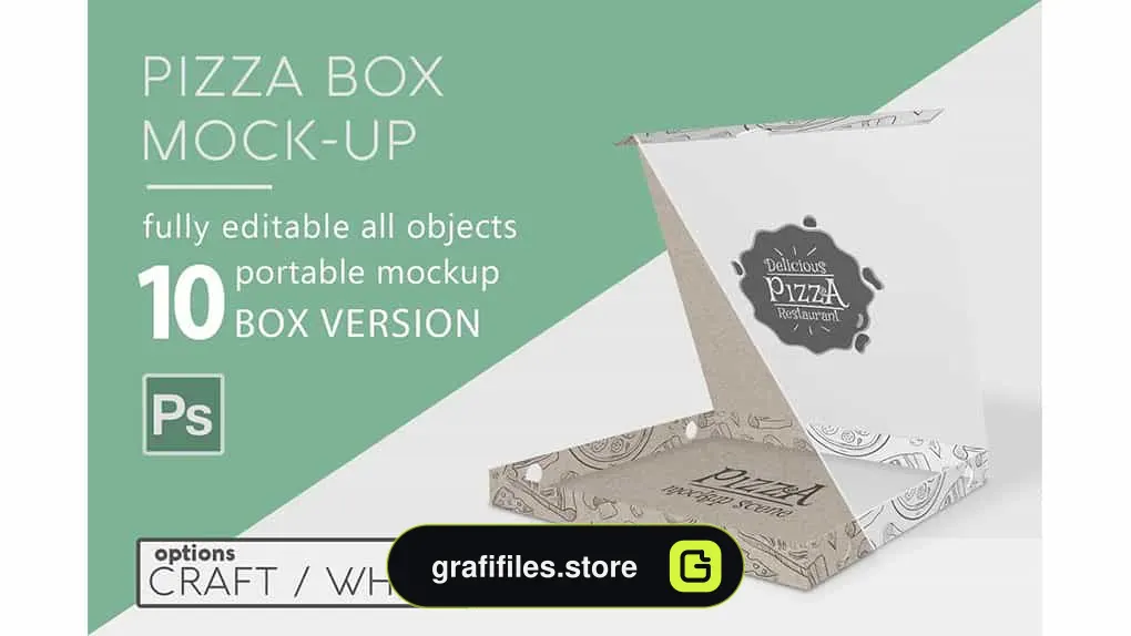 موکاپ جعبه پیتزا Pizza Box Mockup
