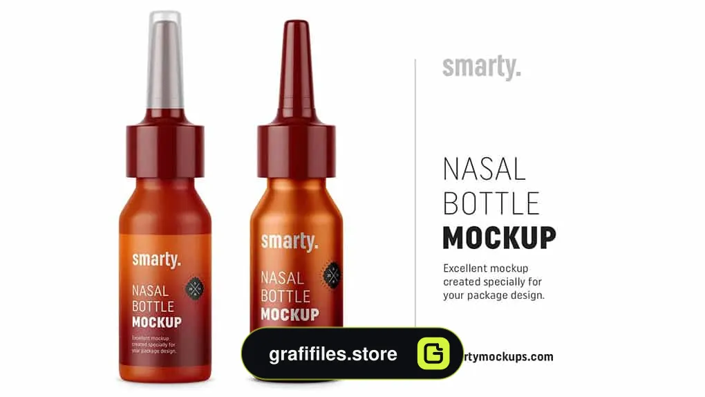 موکاپ قطره بینی Plastic & Metal Nasal Bottle Mockups