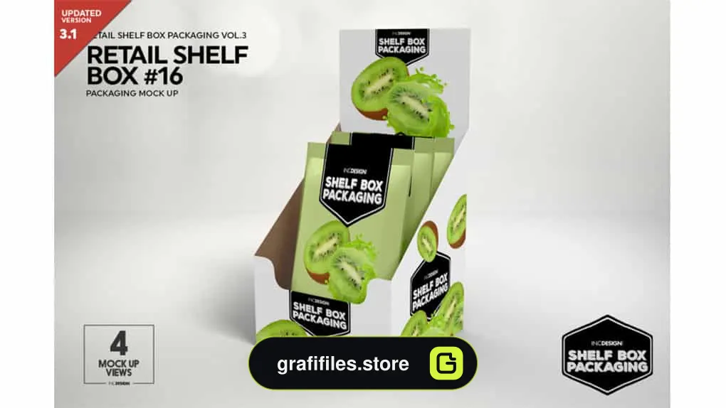 موکاپ جعبه Retail Shelf Box Packaging Mockup