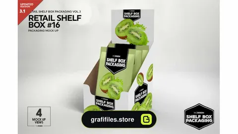 موکاپ جعبه Retail Shelf Box Packaging Mockup