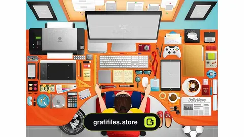 جعبه ابزار ساخت موکاپ میز کار
