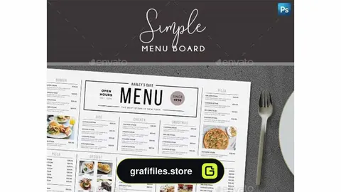 فایل لایه باز منو غذا Simple Menu Board