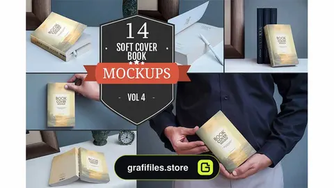 موکاپ کتاب Softcover Book Mockups Vol. 4
