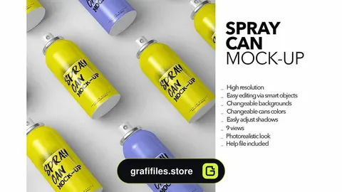موکاپ قوطی اسپری Spray Can Mock-Up