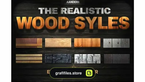 استایل آماده چوب برای فتوشاپ The Realistic Wood Styles