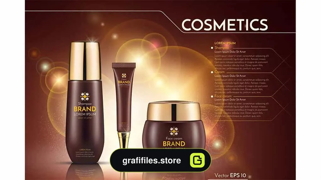 موکاپ لوازم آرایشی Vector realistic cosmetics mockup