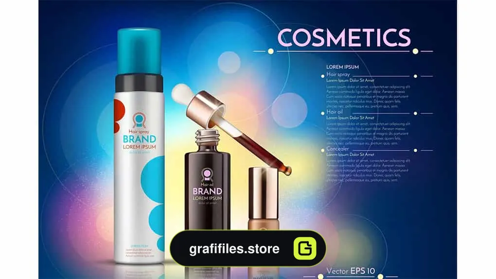 موکاپ لوازم آرایشی Vector realistic cosmetics mockup