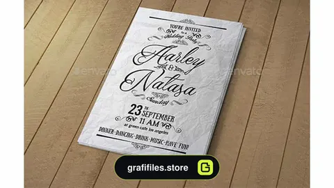 فایل لایه باز کارت دعوت Vintage Invitation & Post Card