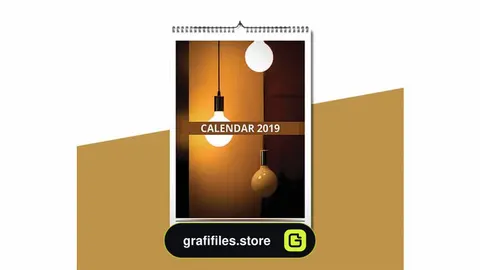 قالب ایندیزاین تقویم دیواری Wall Calendar 2019