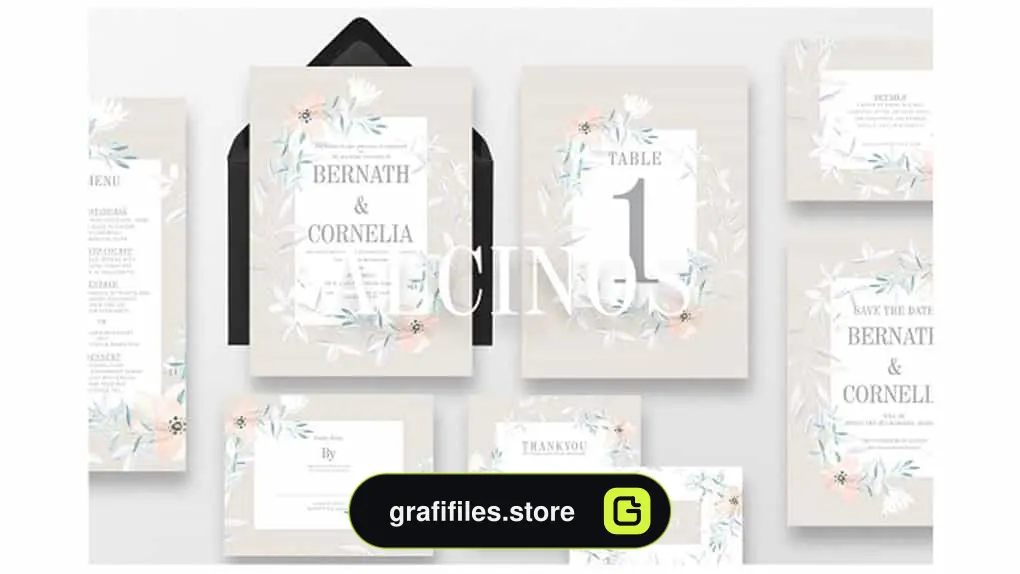 فایل لایه باز کارت دعوت عروسی Wedding Invitation – Alcinos Ac.138