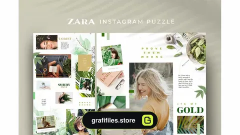 فایل لایه باز پست پازلی اینستاگرام Zara – Instagram puzzle