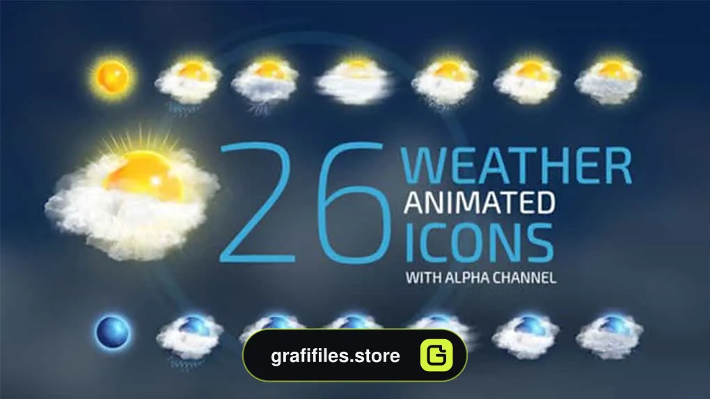 آیکون هواشناسی Weather Forecast Icons Set