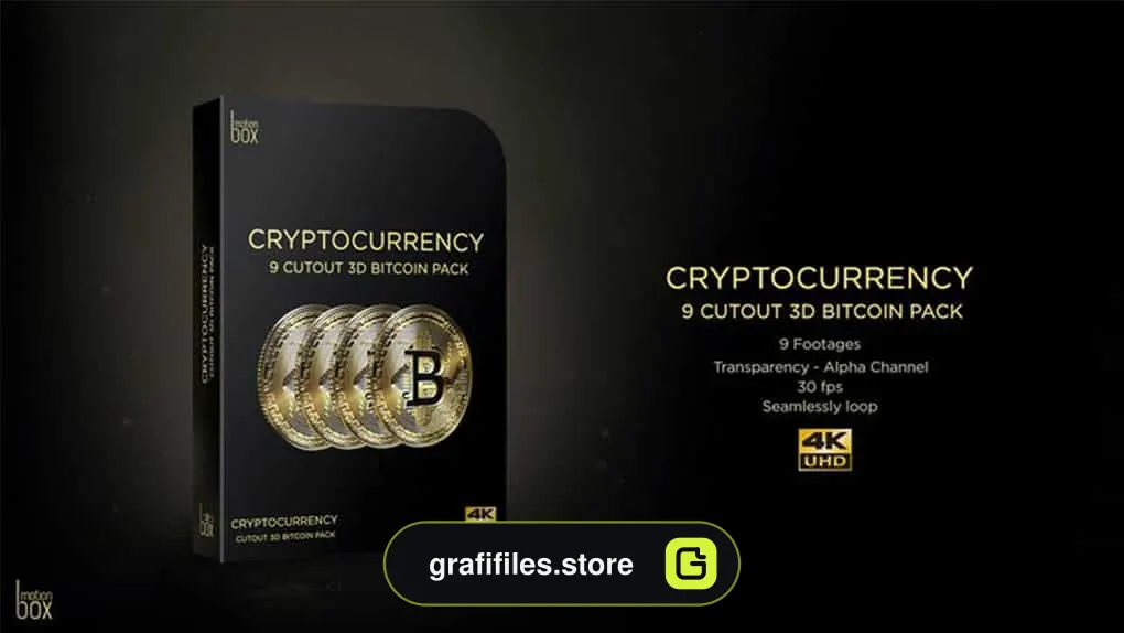 فوتیج بیت کوین 3D Cutout Bitcoin Pack