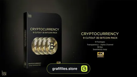 فوتیج بیت کوین 3D Cutout Bitcoin Pack