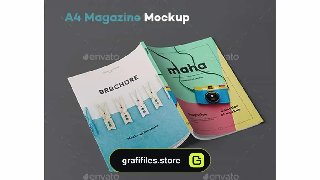 موکاپ مجله A4 Magazine Mock-up 4