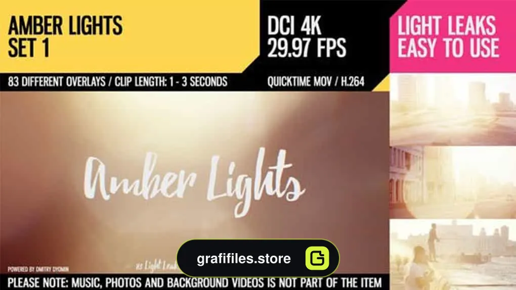 فوتیج افکت نور Amber Lights 4K Set 1
