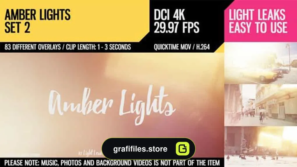 فوتیج افکت نور Amber Lights 4K Set 2