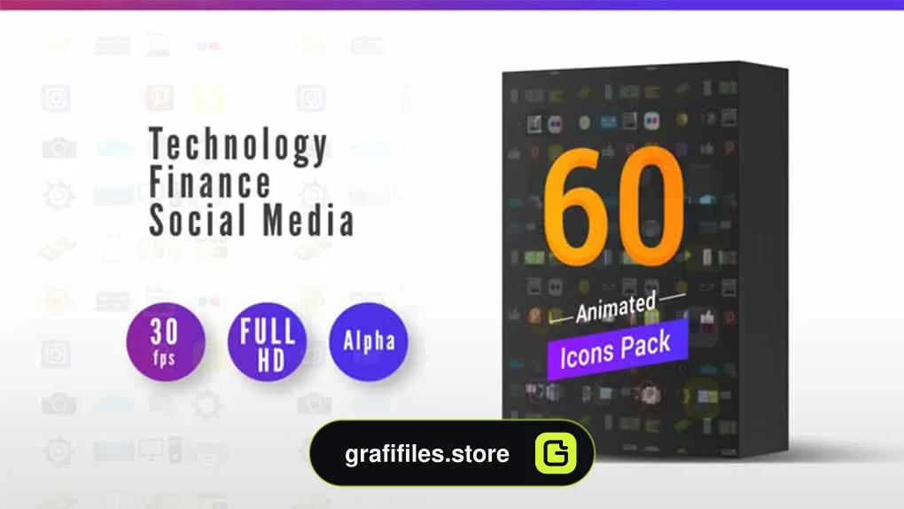 آیکون متحرک شبکه های اجتماعی Animated Icons Pack V1