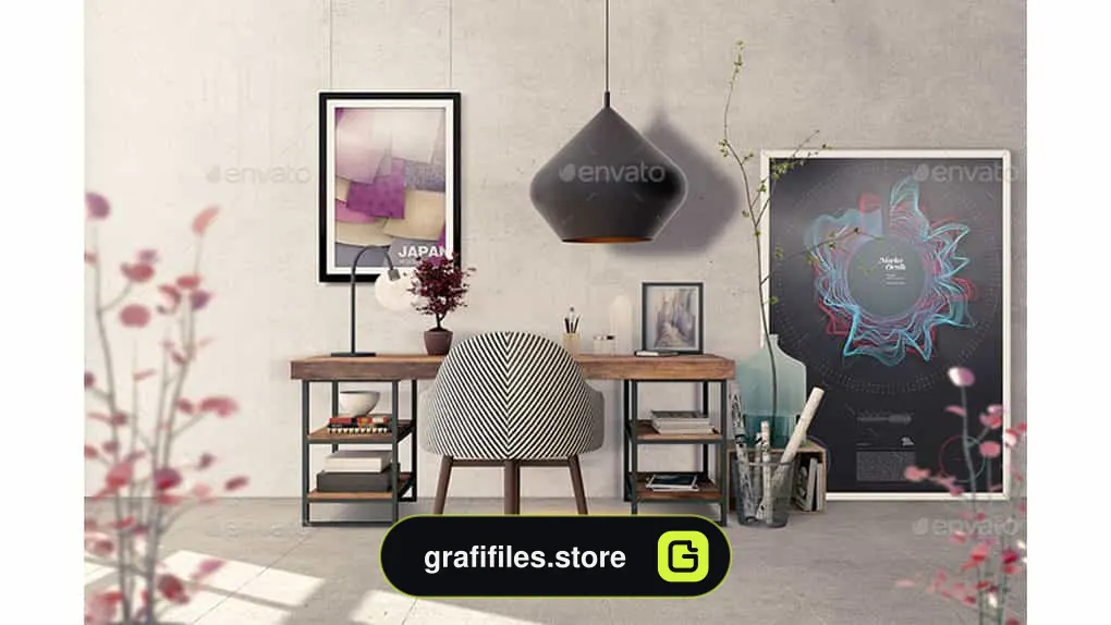 موکاپ میز کار Interior Work Desk