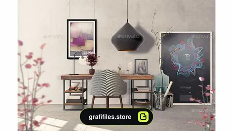 موکاپ میز کار Interior Work Desk