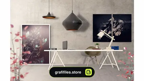 موکاپ میز کار Interior Work Desk V2