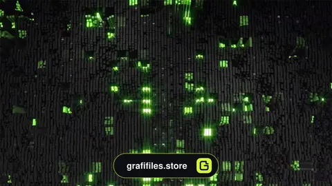 فوتیج Black Green Flashing Squares