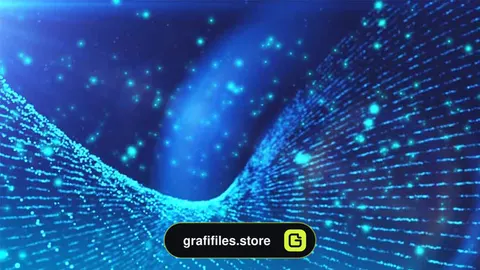 بک گراند موشن گرافیک Blue Particles Surface Loop