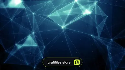بک گراند موشن گرافیک Blue Plexus In Space Background