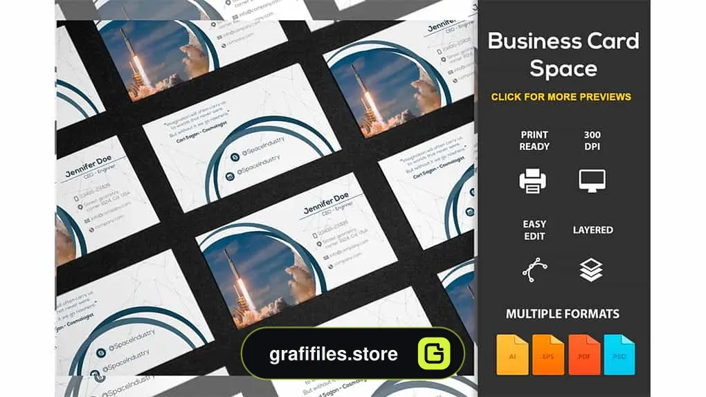 فایل لایه باز کارت ویزیت Business Card Space