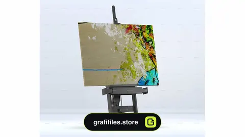 موکاپ بوم نقاشی Canvas Art On Easel Mock-Up