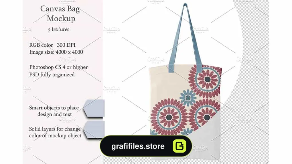 موکاپ ساک دستی Canvas Bag PSD Object Mockup