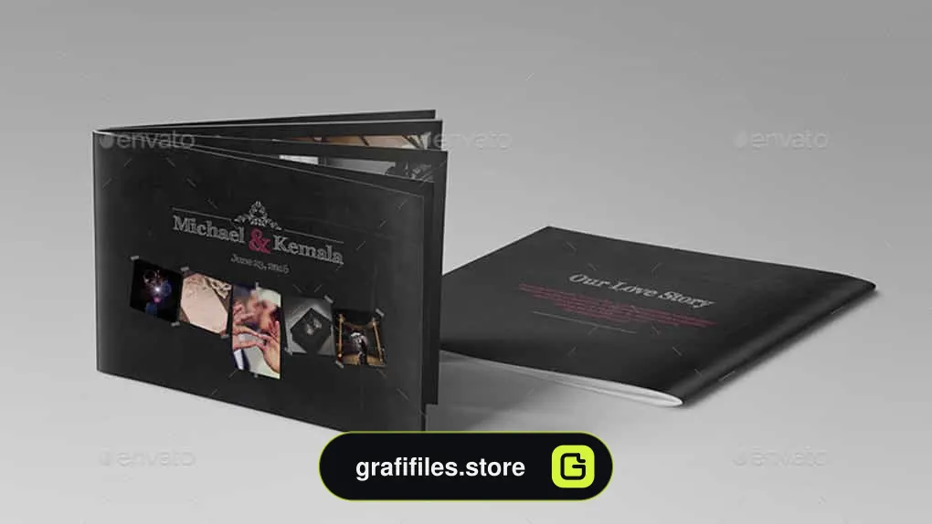 قالب ایندیزاین آلبوم عکس عروسی Chalkboard Wedding Album