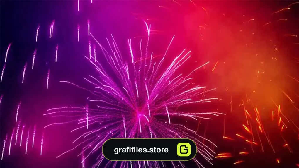 فوتیج آتش بازی Colorful Fireworks
