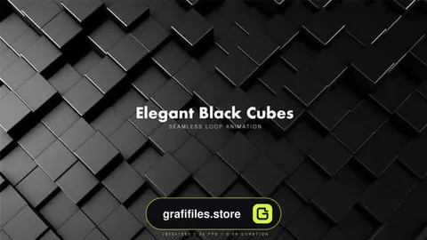 بک گراند موشن گرافیک Elegant Black Cubes 3