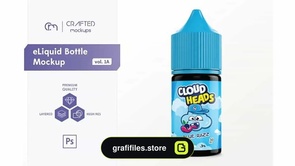 موکاپ قطره چکان ELiquid Bottle Mockup V. 1A