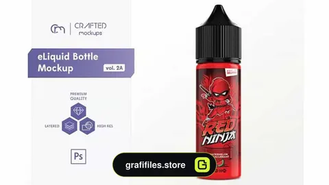 موکاپ قطره چکان ELiquid Bottle Mockup V 2A