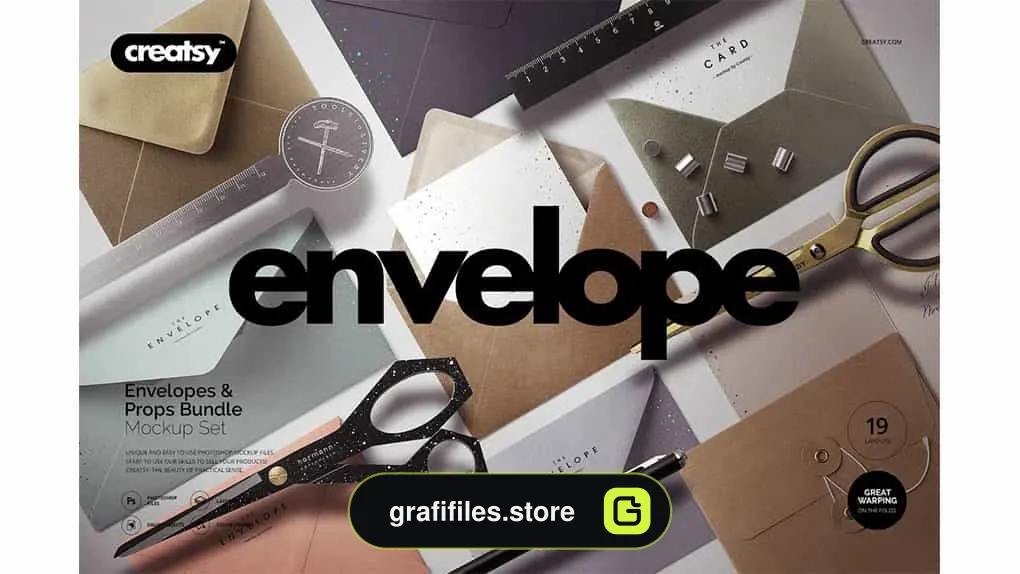 موکاپ پاکت نامه Envelopes Mockup Set
