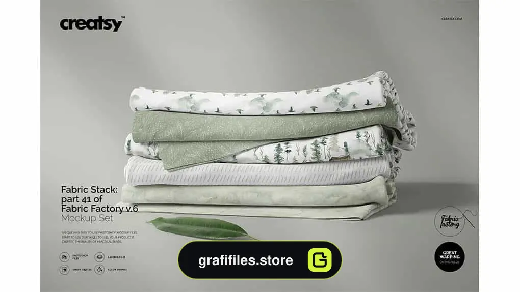 موکاپ پارچه Fabric Stack Mockup 41/FF V.6