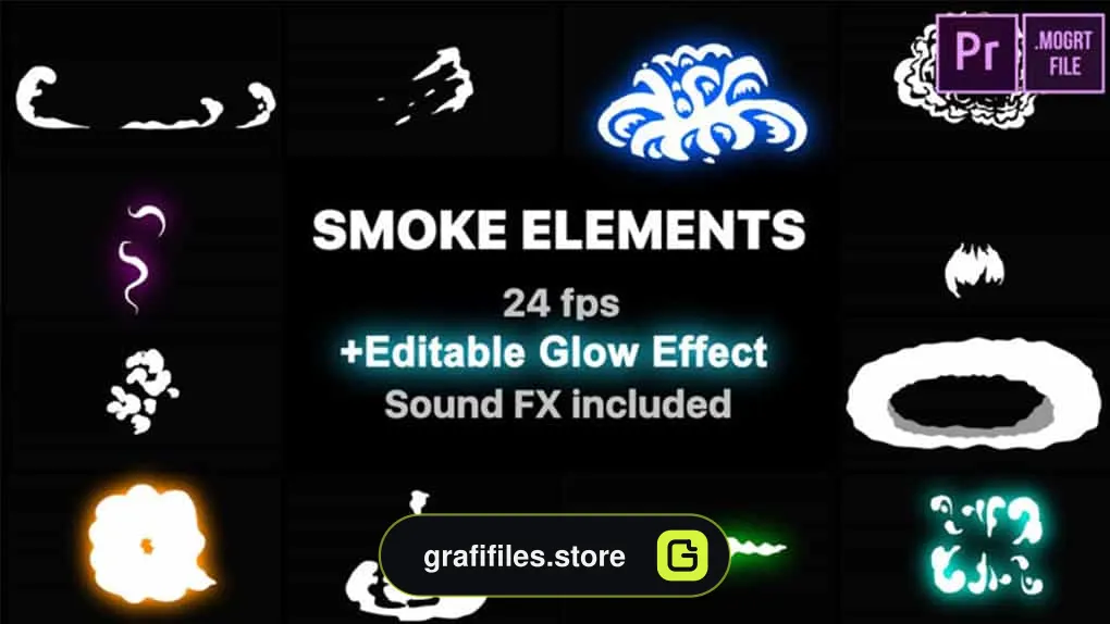 پروژه پریمیر المان دود موشن گرافیک Flash FX Smoke Elements