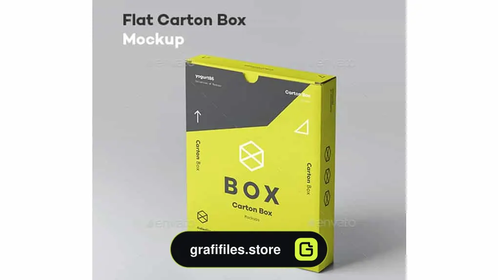 موکاپ جعبه Flat Carton Box Mockup