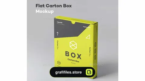 موکاپ جعبه Flat Carton Box Mockup