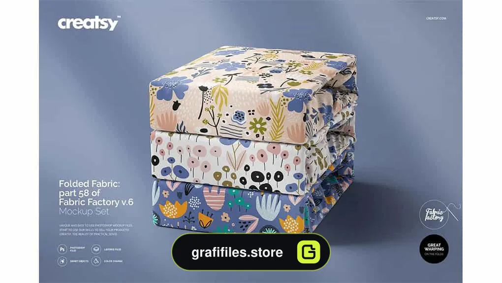 موکاپ پارچه Folded Fabrics Mockup 58/FF V.6